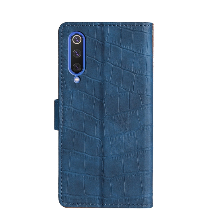 For Xiaomi Mi 9 SE Skin Feel Crocodile Texture Magnetic Clasp Horizontal Flip PU Leather Case with Holder & Card Slots & Wallet(Blue) - Xiaomi Cases by buy2fix | Online Shopping UK | buy2fix