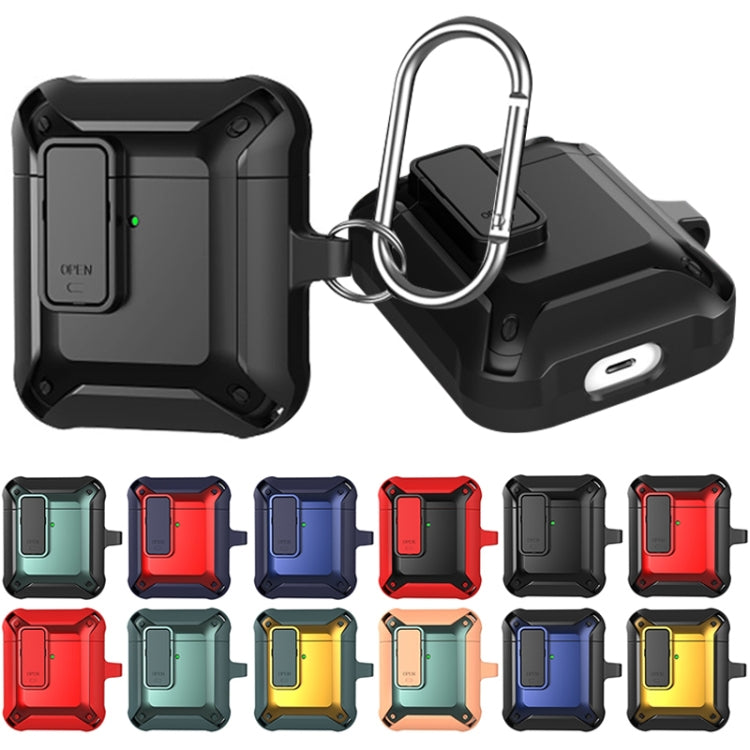 Wireless Earphones Shockproof Bumblebee Silicone Protective Case with Switch For AirPods 1/2(Black) - For AirPods 1/2 by buy2fix | Online Shopping UK | buy2fix