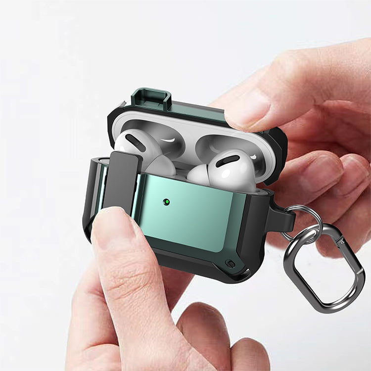 Wireless Earphones Shockproof Bumblebee Silicone Protective Case with Switch For AirPods Pro(Green) - For AirPods Pro by buy2fix | Online Shopping UK | buy2fix