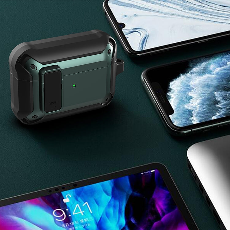 Wireless Earphones Shockproof Bumblebee Silicone Protective Case with Switch For AirPods Pro(Green) - For AirPods Pro by buy2fix | Online Shopping UK | buy2fix