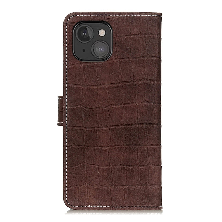 For iPhone 13 mini Crocodile Texture Horizontal Flip Leather Case with Holder & Card Slots & Wallet (Brown) - iPhone 13 mini Cases by buy2fix | Online Shopping UK | buy2fix