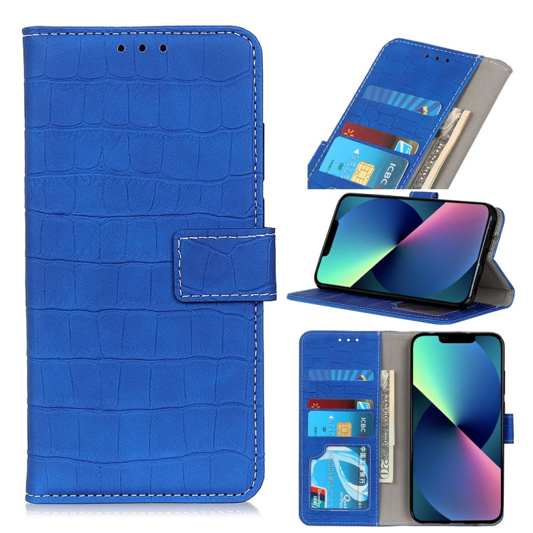 For iPhone 13 mini Crocodile Texture Horizontal Flip Leather Case with Holder & Card Slots & Wallet (Blue) - iPhone 13 mini Cases by buy2fix | Online Shopping UK | buy2fix