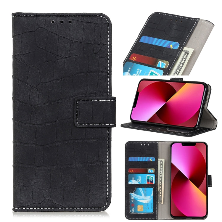 For iPhone 13 Crocodile Texture Horizontal Flip Leather Case with Holder & Card Slots & Wallet(Black) - iPhone 13 Cases by buy2fix | Online Shopping UK | buy2fix
