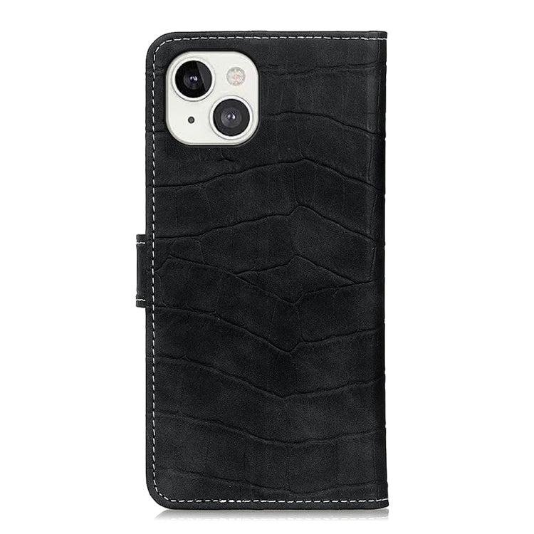 For iPhone 13 Crocodile Texture Horizontal Flip Leather Case with Holder & Card Slots & Wallet(Black) - iPhone 13 Cases by buy2fix | Online Shopping UK | buy2fix