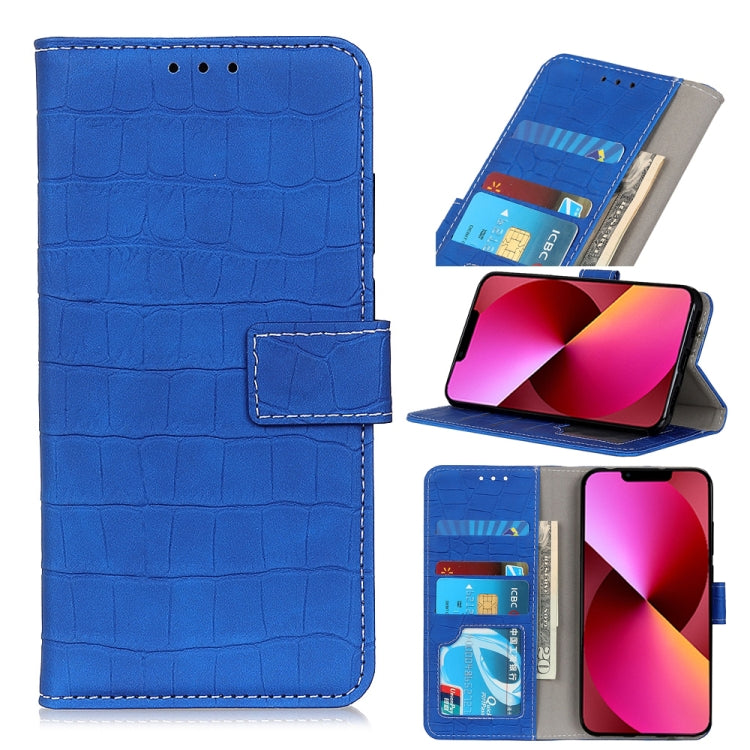 For iPhone 13 Crocodile Texture Horizontal Flip Leather Case with Holder & Card Slots & Wallet(Blue) - iPhone 13 Cases by buy2fix | Online Shopping UK | buy2fix