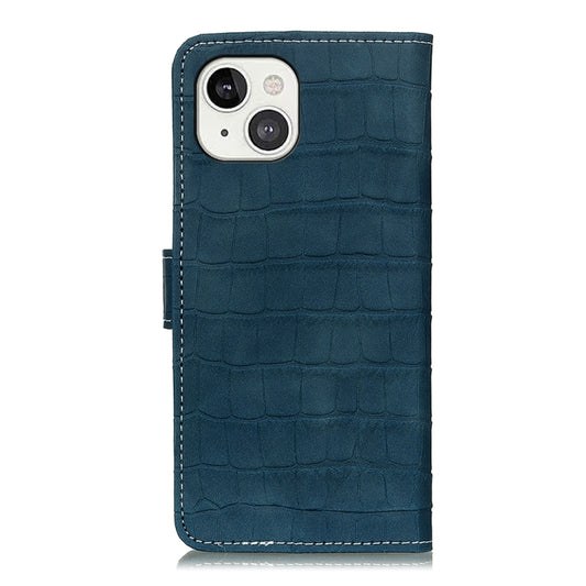For iPhone 13 Crocodile Texture Horizontal Flip Leather Case with Holder & Card Slots & Wallet(Dark Green) by buy2fix
