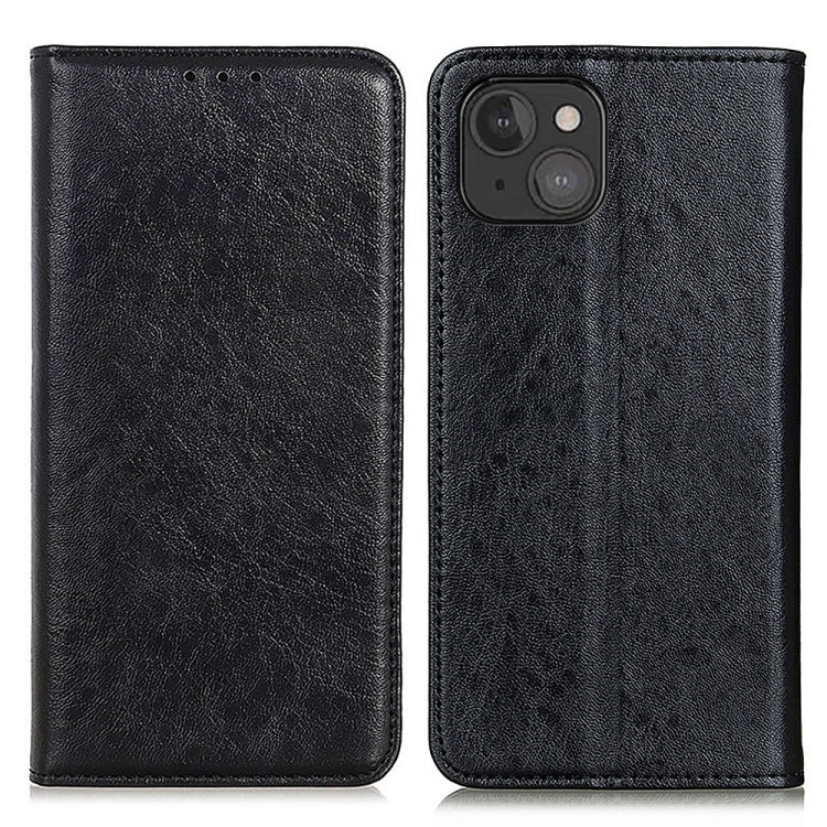 For iPhone 13 mini Magnetic Crazy Horse Texture Horizontal Flip Leather Case with Holder & Card Slots & Wallet (Black) - iPhone 13 mini Cases by buy2fix | Online Shopping UK | buy2fix