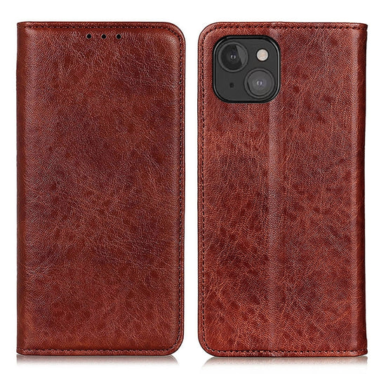 For iPhone 13 mini Magnetic Crazy Horse Texture Horizontal Flip Leather Case with Holder & Card Slots & Wallet (Brown) by buy2fix