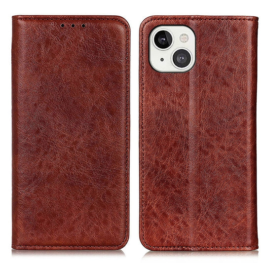 For iPhone 13 Magnetic Crazy Horse Texture Horizontal Flip Leather Case with Holder & Card Slots & Wallet(Brown) by buy2fix