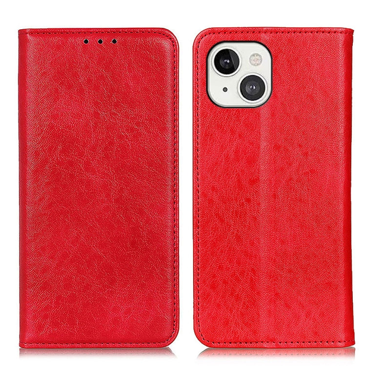 For iPhone 13 Magnetic Crazy Horse Texture Horizontal Flip Leather Case with Holder & Card Slots & Wallet(Red) - iPhone 13 Cases by buy2fix | Online Shopping UK | buy2fix