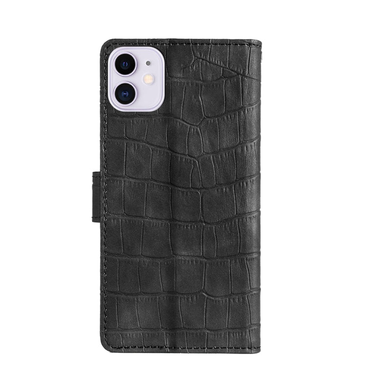 For iPhone 11 Skin Feel Crocodile Texture Magnetic Clasp Horizontal Flip PU Leather Case with Holder & Card Slots & Wallet (Black) - iPhone 11 Cases by buy2fix | Online Shopping UK | buy2fix