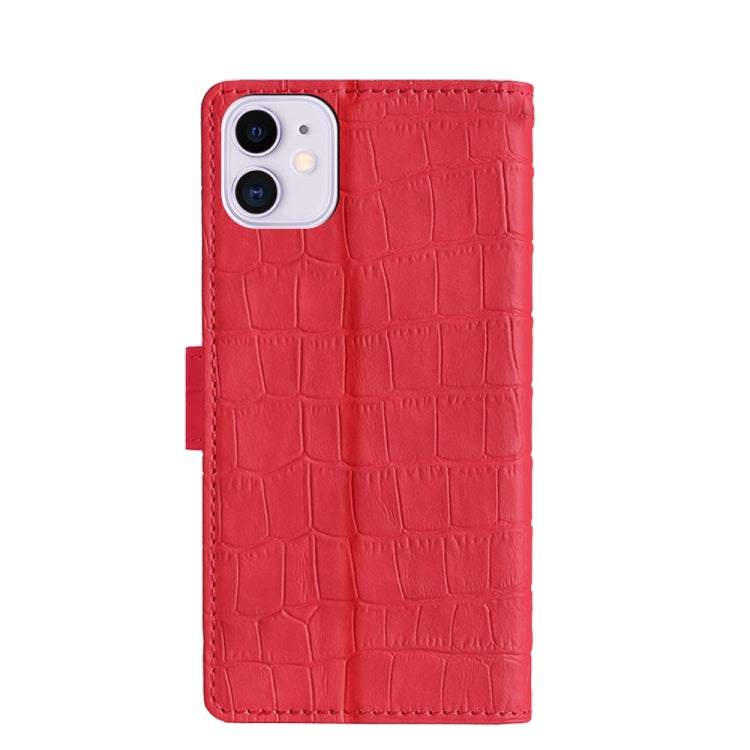 For iPhone 11 Skin Feel Crocodile Texture Magnetic Clasp Horizontal Flip PU Leather Case with Holder & Card Slots & Wallet (Red) - iPhone 11 Cases by buy2fix | Online Shopping UK | buy2fix
