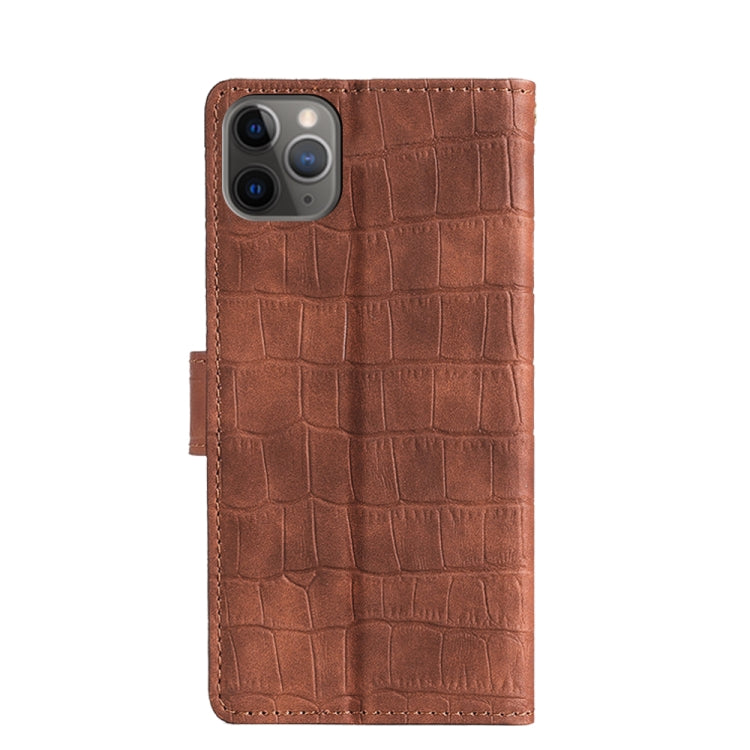 For iPhone 11 Pro Max Skin Feel Crocodile Texture Magnetic Clasp Horizontal Flip PU Leather Case with Holder & Card Slots & Wallet For iPhone 11 Pro(Brown) - iPhone 11 Pro Max Cases by buy2fix | Online Shopping UK | buy2fix