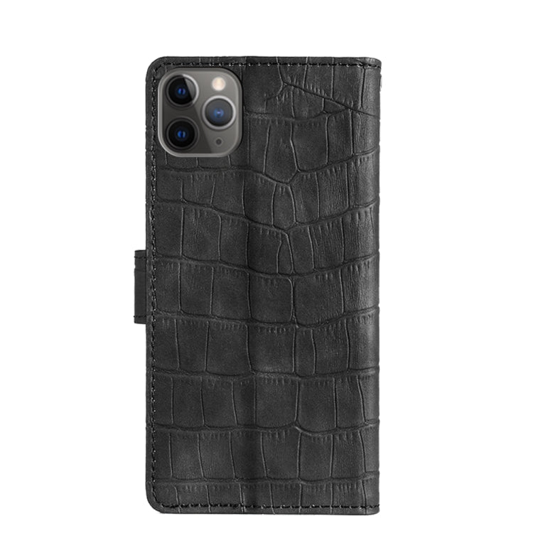 For iPhone 12 / 12 Pro Skin Feel Crocodile Texture Magnetic Clasp Horizontal Flip PU Leather Case with Holder & Card Slots & Wallet(Black) - iPhone 12 / 12 Pro Cases by buy2fix | Online Shopping UK | buy2fix