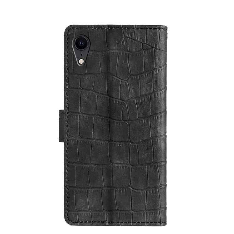 For iPhone XR Skin Feel Crocodile Texture Magnetic Clasp Horizontal Flip PU Leather Case with Holder & Card Slots & Wallet(Black) - More iPhone Cases by buy2fix | Online Shopping UK | buy2fix