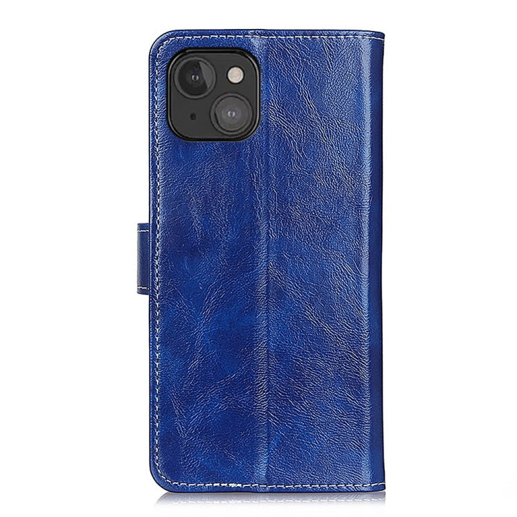For iPhone 13 mini Retro Crazy Horse Texture Horizontal Flip Leather Case with Holder & Card Slots & Photo Frame & Wallet (Blue) - iPhone 13 mini Cases by buy2fix | Online Shopping UK | buy2fix