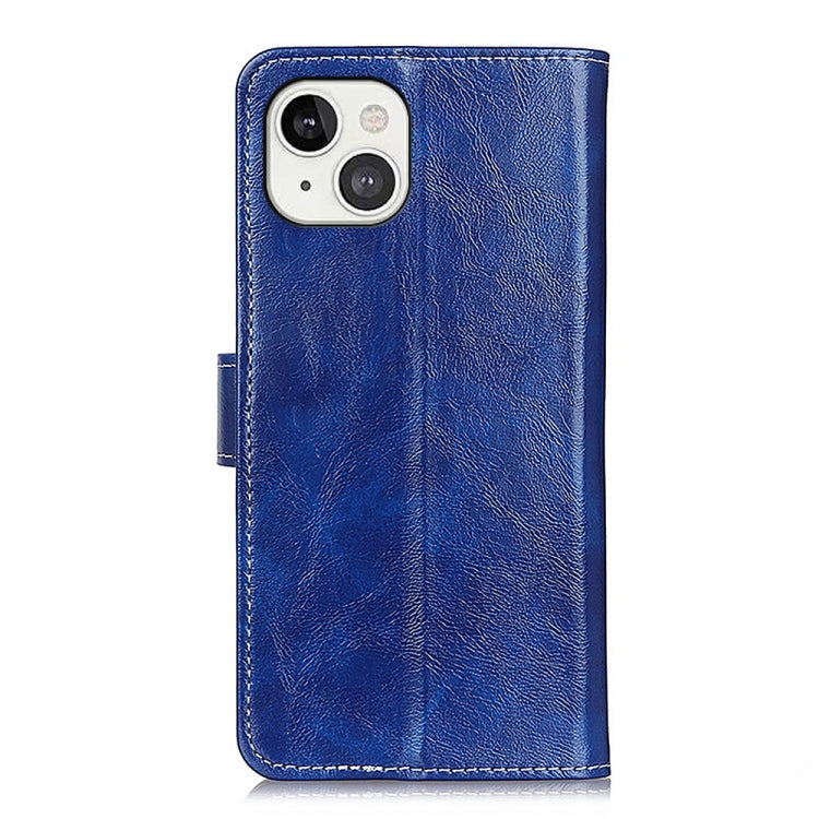 For iPhone 13 Retro Crazy Horse Texture Horizontal Flip Leather Case with Holder & Card Slots & Photo Frame & Wallet(Blue) - iPhone 13 Cases by buy2fix | Online Shopping UK | buy2fix