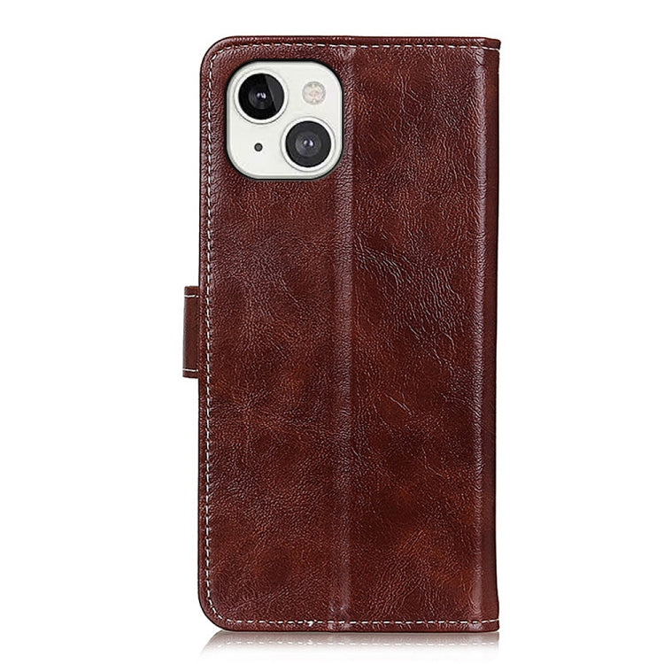 For iPhone 13 Retro Crazy Horse Texture Horizontal Flip Leather Case with Holder & Card Slots & Photo Frame & Wallet(Brown) - iPhone 13 Cases by buy2fix | Online Shopping UK | buy2fix