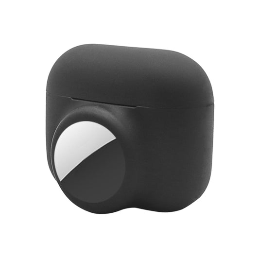 2 in 1 Shockproof Full Coverage Silicone Protective Case For AirPods Pro / AirTag(Black) - Other by buy2fix | Online Shopping UK | buy2fix