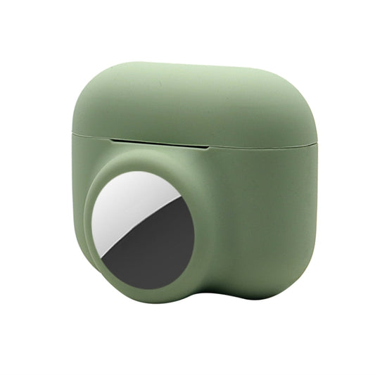 2 in 1 Shockproof Full Coverage Silicone Protective Case For AirPods Pro / AirTag(Olive Green) by buy2fix