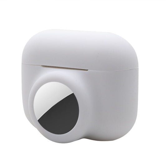 2 in 1 Shockproof Full Coverage Silicone Protective Case For AirPods Pro / AirTag(White) by buy2fix