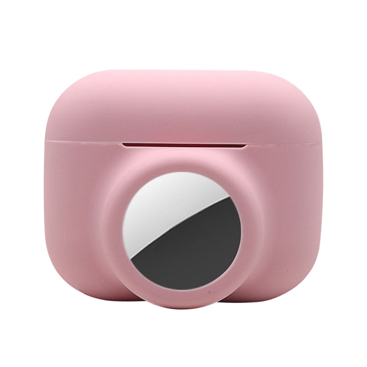 2 in 1 Shockproof Full Coverage Silicone Protective Case For AirPods Pro / AirTag(Pink) - Other by buy2fix | Online Shopping UK | buy2fix