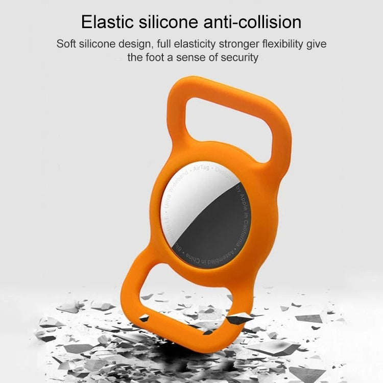 Shockproof Anti-scratch Silicone Case Protective Cover, Style: Bones, Model:For AirTag(Orange) - Other by buy2fix | Online Shopping UK | buy2fix