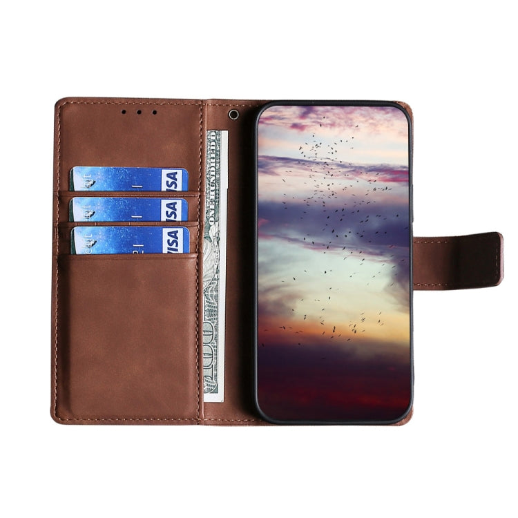 For OnePlus 7 Pro Skin Feel Crocodile Texture Magnetic Clasp Horizontal Flip PU Leather Case with Holder & Card Slots & Wallet(Brown) - OnePlus Cases by buy2fix | Online Shopping UK | buy2fix