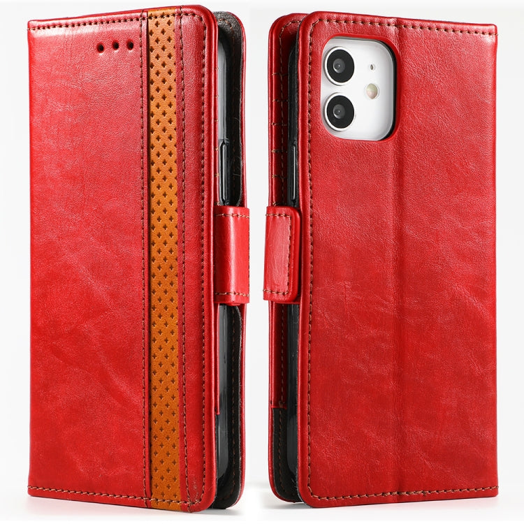 For iPhone 11 CaseNeo Business Splicing Dual Magnetic Buckle Horizontal Flip PU Leather Case with Holder & Card Slots & Wallet (Red) - iPhone 11 Cases by buy2fix | Online Shopping UK | buy2fix