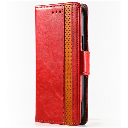 For iPhone 11 CaseNeo Business Splicing Dual Magnetic Buckle Horizontal Flip PU Leather Case with Holder & Card Slots & Wallet (Red) by buy2fix