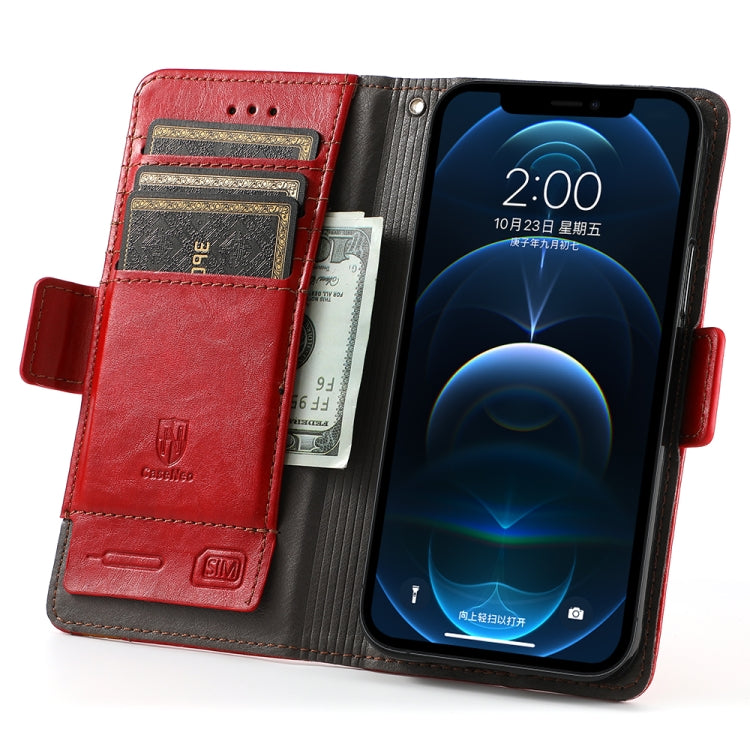 For iPhone 11 CaseNeo Business Splicing Dual Magnetic Buckle Horizontal Flip PU Leather Case with Holder & Card Slots & Wallet (Red) - iPhone 11 Cases by buy2fix | Online Shopping UK | buy2fix