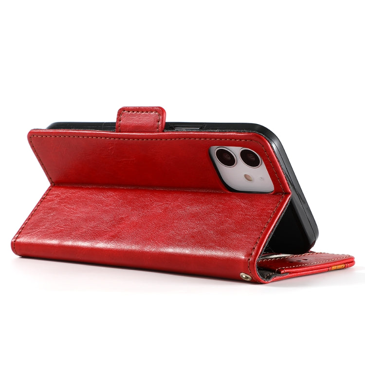 For iPhone 11 CaseNeo Business Splicing Dual Magnetic Buckle Horizontal Flip PU Leather Case with Holder & Card Slots & Wallet (Red) - iPhone 11 Cases by buy2fix | Online Shopping UK | buy2fix