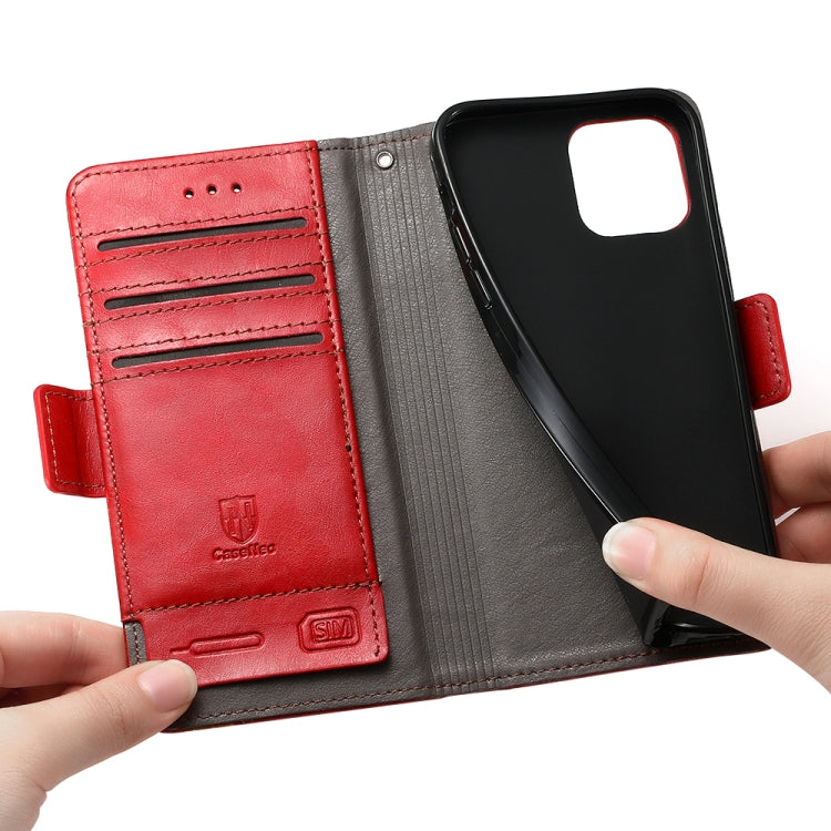 For iPhone 11 CaseNeo Business Splicing Dual Magnetic Buckle Horizontal Flip PU Leather Case with Holder & Card Slots & Wallet (Red) - iPhone 11 Cases by buy2fix | Online Shopping UK | buy2fix