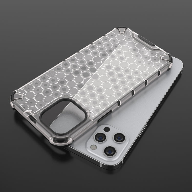 For iPhone 13 Pro Max Shockproof Honeycomb PC + TPU Protective Case (White) by buy2fix