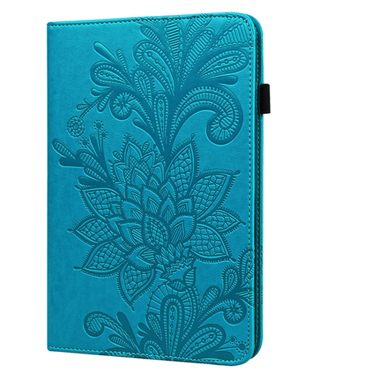 For Samsung Galaxy Tab A A6 10.1 inch 2016 Lace Flower Embossing Pattern Horizontal Flip Leather Case with Holder & Card Slots & Wallet & Photo Frame(Blue) - Other Galaxy Tab PC by buy2fix | Online Shopping UK | buy2fix