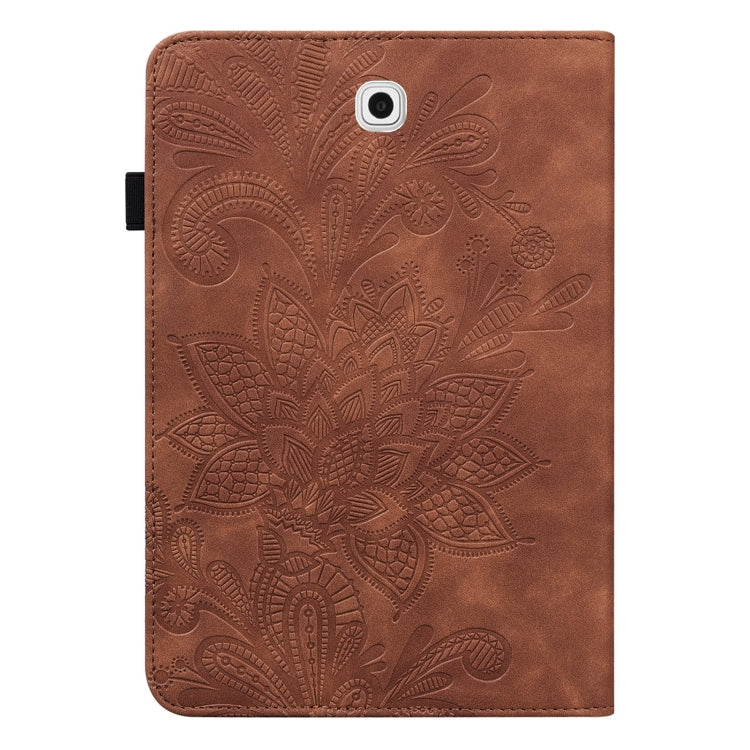 For Samsung Galaxy Tab S2 9.7 T810/T815 Lace Flower Embossing Pattern Horizontal Flip Leather Case with Holder & Card Slots & Wallet & Photo Frame(Brown) - Other Galaxy Tab PC by buy2fix | Online Shopping UK | buy2fix