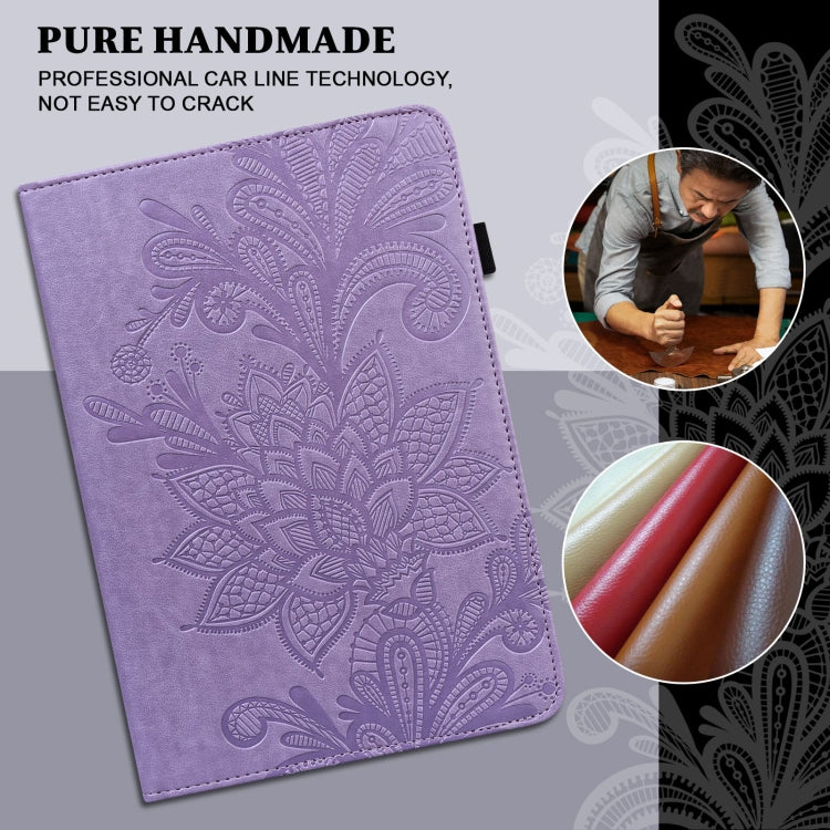 For Lenovo Tab M10 HD Gen 2 Lace Flower Embossing Pattern Horizontal Flip Leather Case with Holder & Card Slots & Wallet & Photo Frame(Purple) by buy2fix