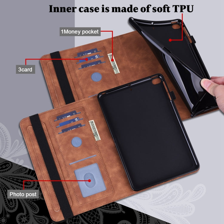 For Lenovo Tab M10 HD Gen 2 Lace Flower Embossing Pattern Horizontal Flip Leather Case with Holder & Card Slots & Wallet & Photo Frame(Brown) - Lenovo by buy2fix | Online Shopping UK | buy2fix