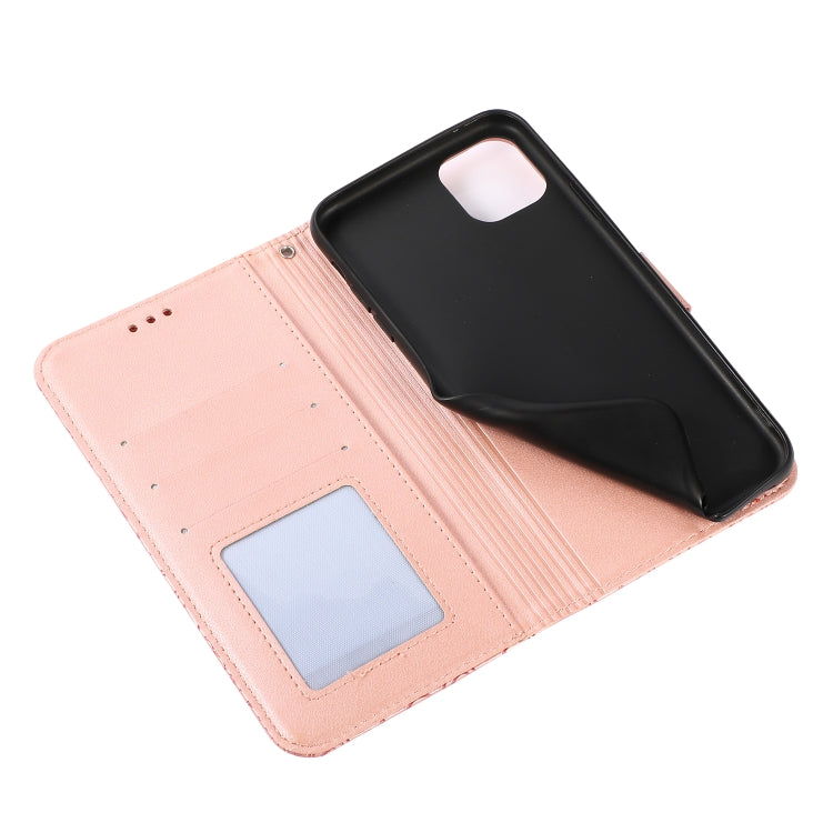 For iPhone 11 Pro Max Skin Feel Embossed Sunflower Horizontal Flip Leather Case with Holder & Card Slots & Wallet & Lanyard (Rose gold) - iPhone 11 Pro Max Cases by buy2fix | Online Shopping UK | buy2fix
