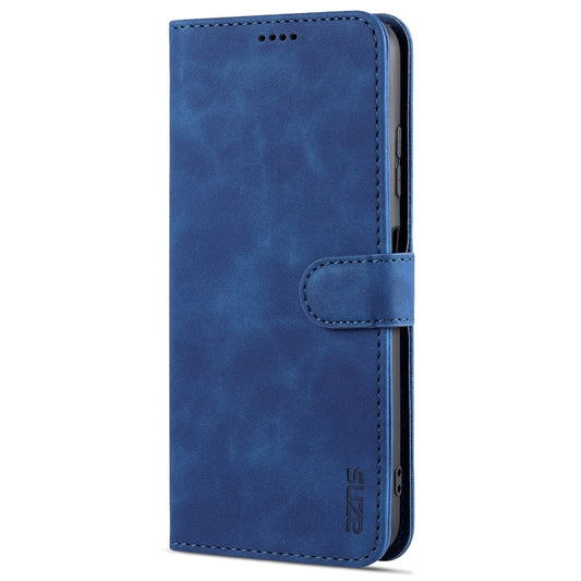 For Samsung Galaxy A22 5G AZNS Skin Feel Calf Texture Horizontal Flip Leather Case with Card Slots & Holder & Wallet(Blue) by AZNS