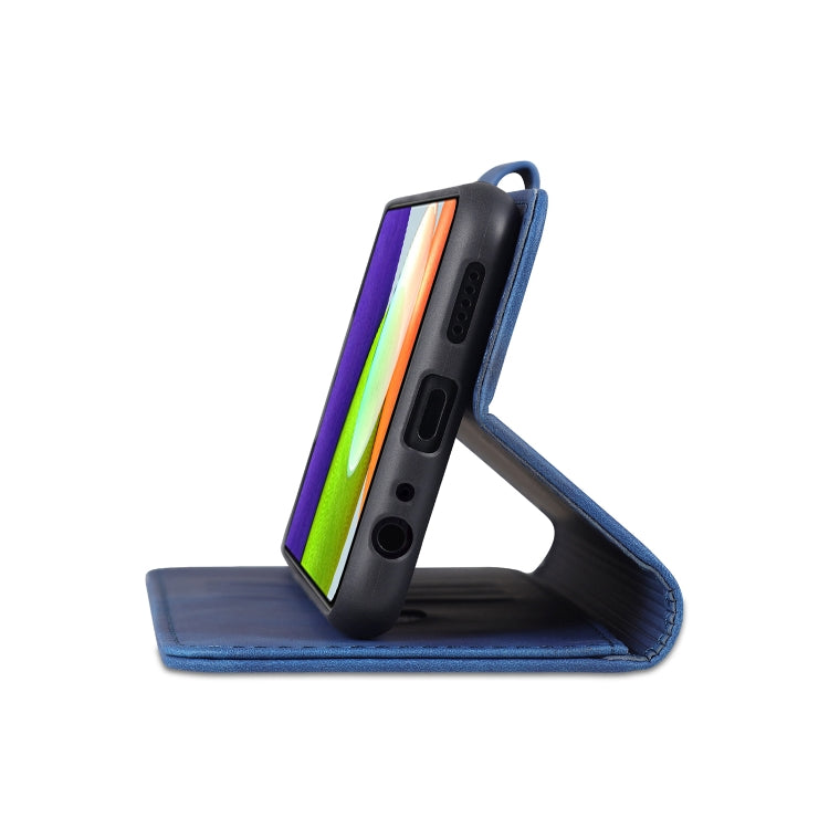 For Samsung Galaxy A22 5G AZNS Skin Feel Calf Texture Horizontal Flip Leather Case with Card Slots & Holder & Wallet(Blue) - Galaxy Phone Cases by AZNS | Online Shopping UK | buy2fix