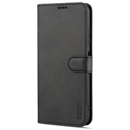 For Samsung Galaxy A22 5G AZNS Skin Feel Calf Texture Horizontal Flip Leather Case with Card Slots & Holder & Wallet(Black) by AZNS