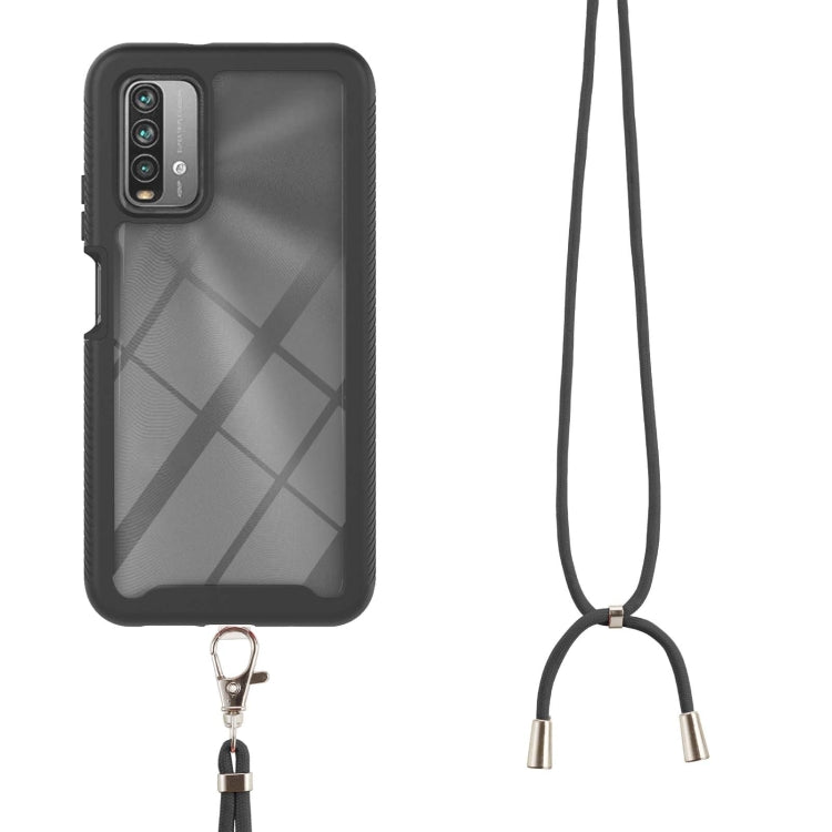 For Xiaomi Poco M3 / Redmi Note 9 4G / Redmi 9 Power / Redmi 9T Starry Sky Solid Color Series Shockproof PC + TPU Protective Case with Neck Strap(Black) - Xiaomi Cases by buy2fix | Online Shopping UK | buy2fix