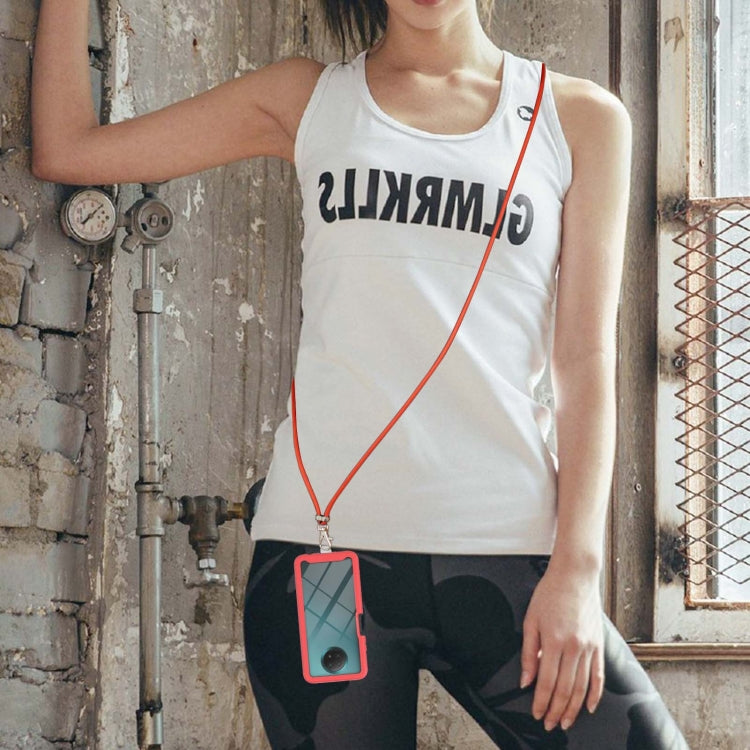 For Xiaomi Redmi Note 9 5G / Redmi Note 9T 5G Starry Sky Solid Color Series Shockproof PC + TPU Protective Case with Neck Strap(Red) - Xiaomi Cases by buy2fix | Online Shopping UK | buy2fix