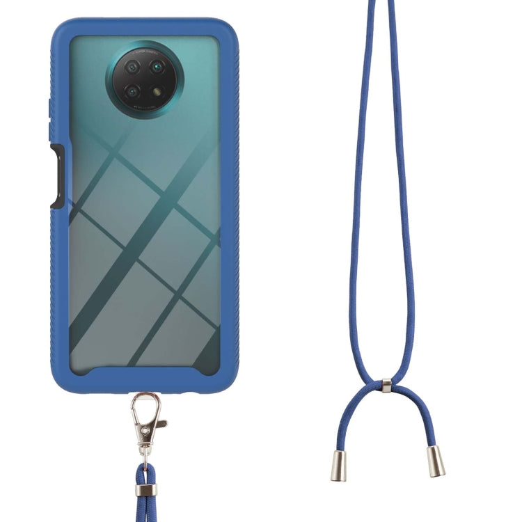 For Xiaomi Redmi Note 9 5G / Redmi Note 9T 5G Starry Sky Solid Color Series Shockproof PC + TPU Protective Case with Neck Strap(Blue) - Xiaomi Cases by buy2fix | Online Shopping UK | buy2fix