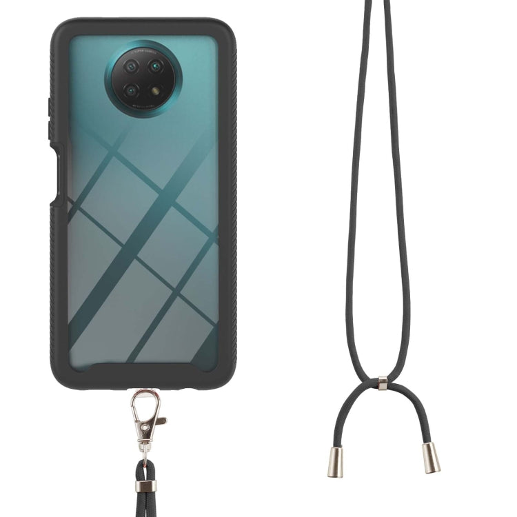 For Xiaomi Redmi Note 9 5G / Redmi Note 9T 5G Starry Sky Solid Color Series Shockproof PC + TPU Protective Case with Neck Strap(Black) - Xiaomi Cases by buy2fix | Online Shopping UK | buy2fix