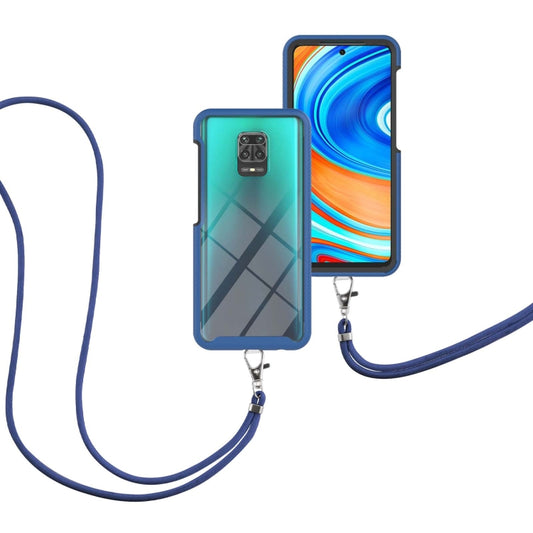 For Xiaomi Redmi Note 9S / Redmi Note 9 Pro / Redmi Note 9 Pro Max Starry Sky Solid Color Series Shockproof PC + TPU Protective Case with Neck Strap(Blue) by buy2fix
