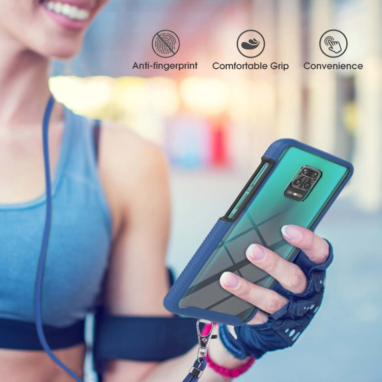 For Xiaomi Redmi Note 9S / Redmi Note 9 Pro / Redmi Note 9 Pro Max Starry Sky Solid Color Series Shockproof PC + TPU Protective Case with Neck Strap(Blue) - Xiaomi Cases by buy2fix | Online Shopping UK | buy2fix