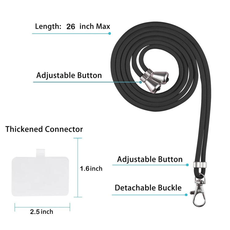 For Xiaomi Redmi Note 10 Pro / Redmi Note 10 Pro Max Starry Sky Solid Color Series Shockproof PC + TPU Protective Case with Neck Strap(Black) - Xiaomi Cases by buy2fix | Online Shopping UK | buy2fix
