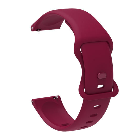 For Huawei Watch 2 Internal Reverse Buckle Silicone Watch Band, Size:20mm(Wine Red) by buy2fix